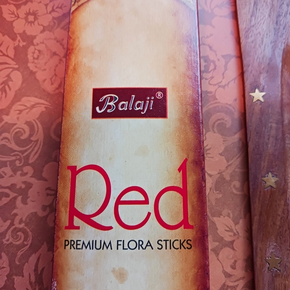 Red Agarbathi Incense and Incense Holder - Picture 4 of 6